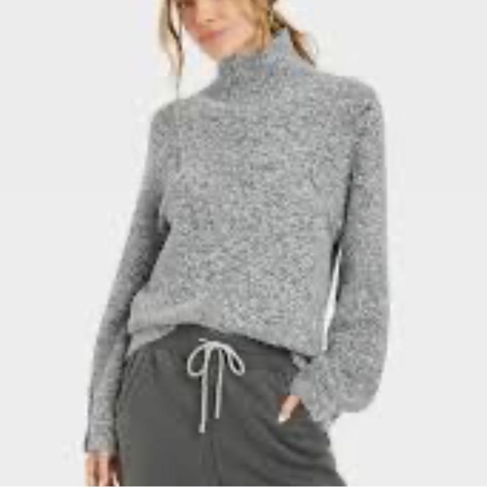 Madewell Turtleneck Sweater in Coziest Yarn Gray S